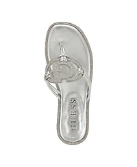 Guess Women's Saima G Cutout Rhinestone Flat Sandals