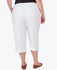Alfred Dunner Plus Classic Button Hem Denim Capri Pants