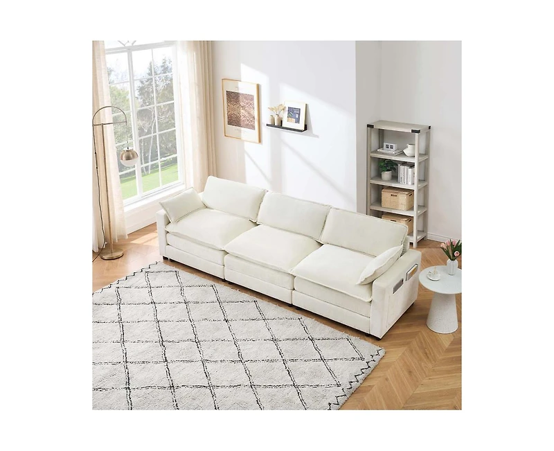 gaomon Heinen 113.39" Velvet Sofa