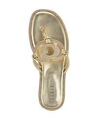 Guess Women's Saima G Cutout Rhinestone Flat Sandals