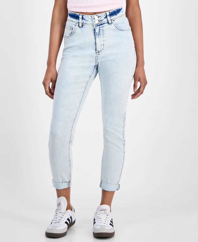 Indigo Rein Juniors' Mid-Rise Light-Wash Cropped Jeans