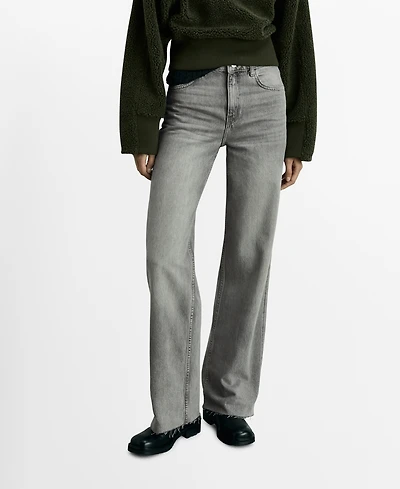 Mango Women's Danila Wide Leg High-Rise Jeans