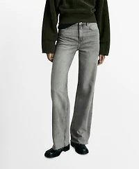 Mango Women's Danila Wide Leg High-Rise Jeans