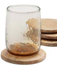 Oake 4-Pc. Wooden Coasters with Holder, Exclusively at Macy's