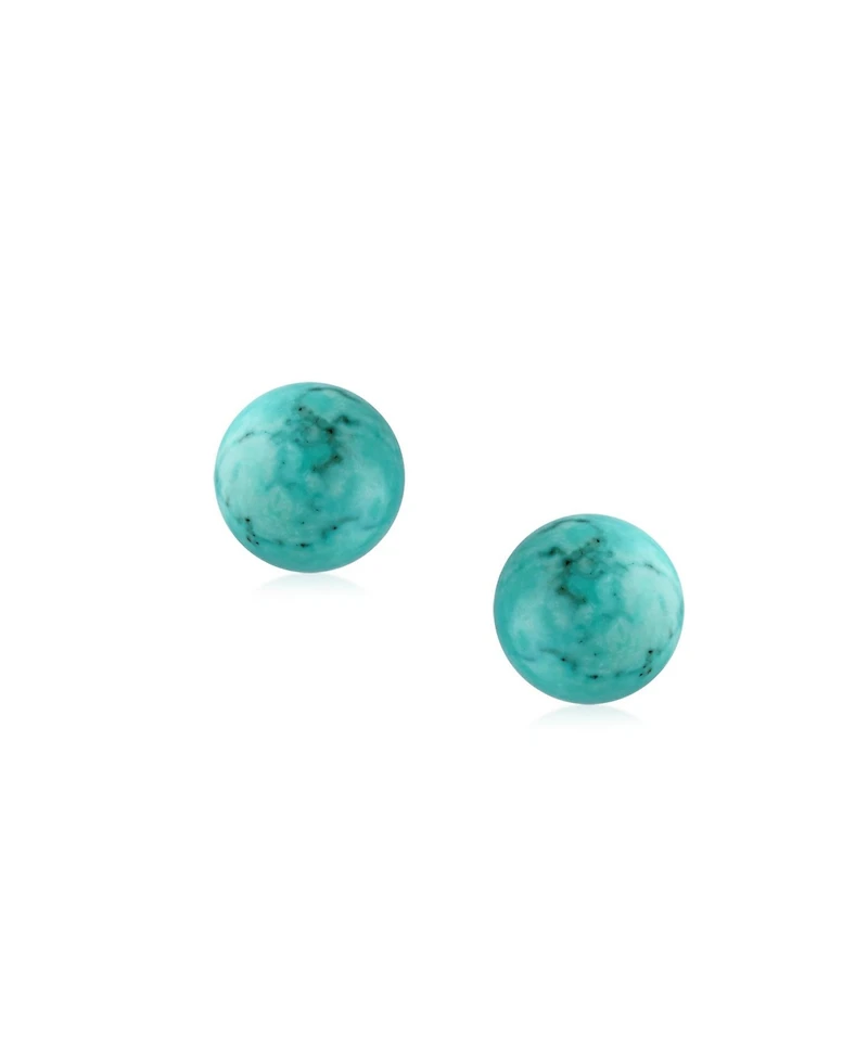 Bling Jewelry Classic 6MM Natural Multi Stones Drop Ball Earrings Sterling Silver