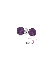 Bling Jewelry Set of 3 Sterling Silver Stud Earrings with Natural Balls 6MM