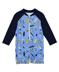 Snapper Rock Baby Boys Turtle Break Ls Sunsuit