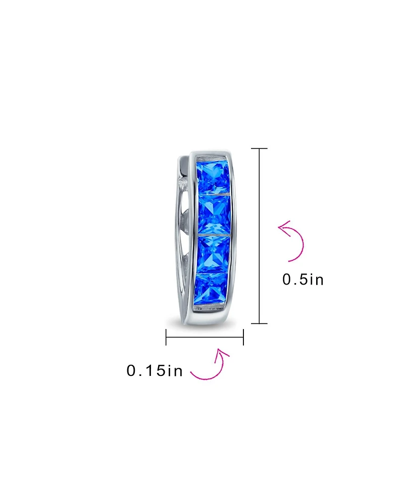 Bling Jewelry Small Cz Hoop Earrings Gold-Plated Sterling Silver Multi-Color Options