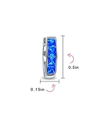 Bling Jewelry Small Cz Hoop Earrings Gold-Plated Sterling Silver Multi-Color Options