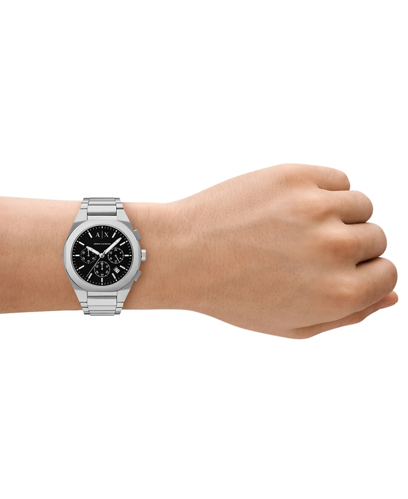 A|X Armani Exchange Men's Quartz Chronograph Silver Stainless-Steel Watch, 42mm