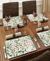 CounterArt Blushing Summer Hardboard Cork Placemats, Set of 4