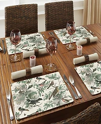 CounterArt Honeybloom Birds Hardboard Cork Placemats, Set of 4
