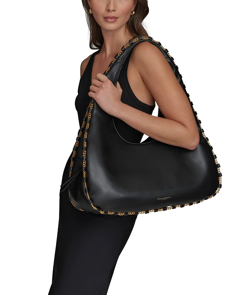 Donna Karan New York Batiste Triple Compartment Leather Shoulder Bag