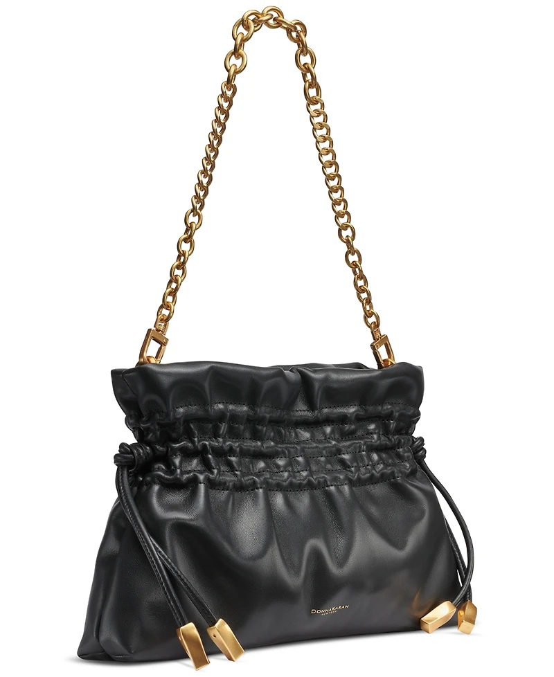 Donna Karan New York Southold Leather Clutch with Chain Strap
