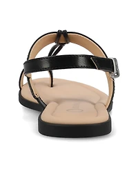 Journee Collection Women's Gerra T Strap Toe Ring Flat Sandals