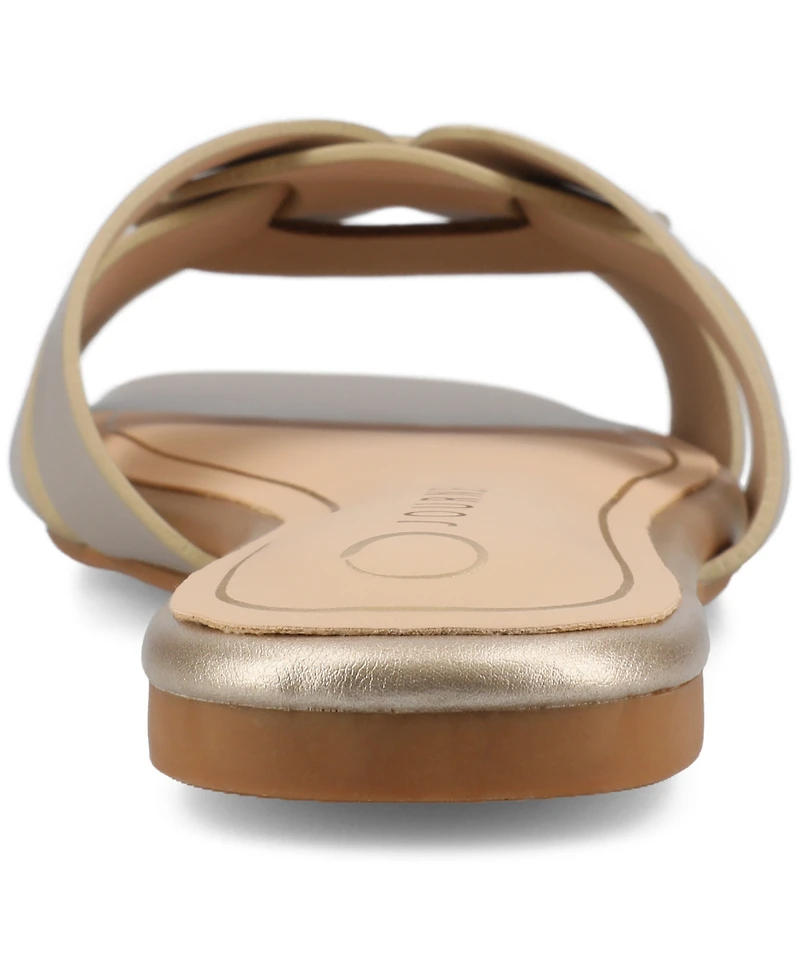 Journee Collection Women's Arrina Slip On Flat Sandals