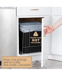 Pull Out Double Trash Can for Under Cabinet, Adjustable with Chrome Finish 17 x 21 In - Trash Can Not Included