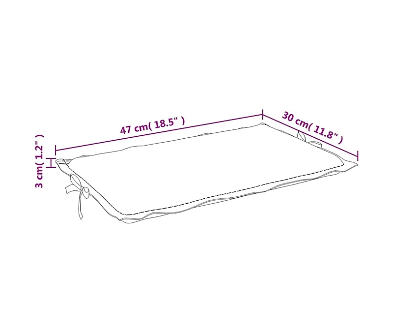 vidaXL Sun Lounger Cushion Black 73.2"x22.8"x1.2" Oxford Fabric