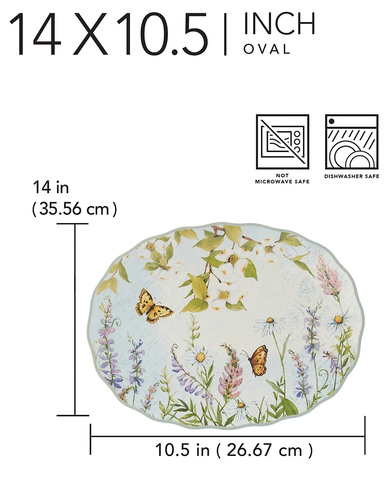 Certified International Easter Meadow Oval Serving Platter