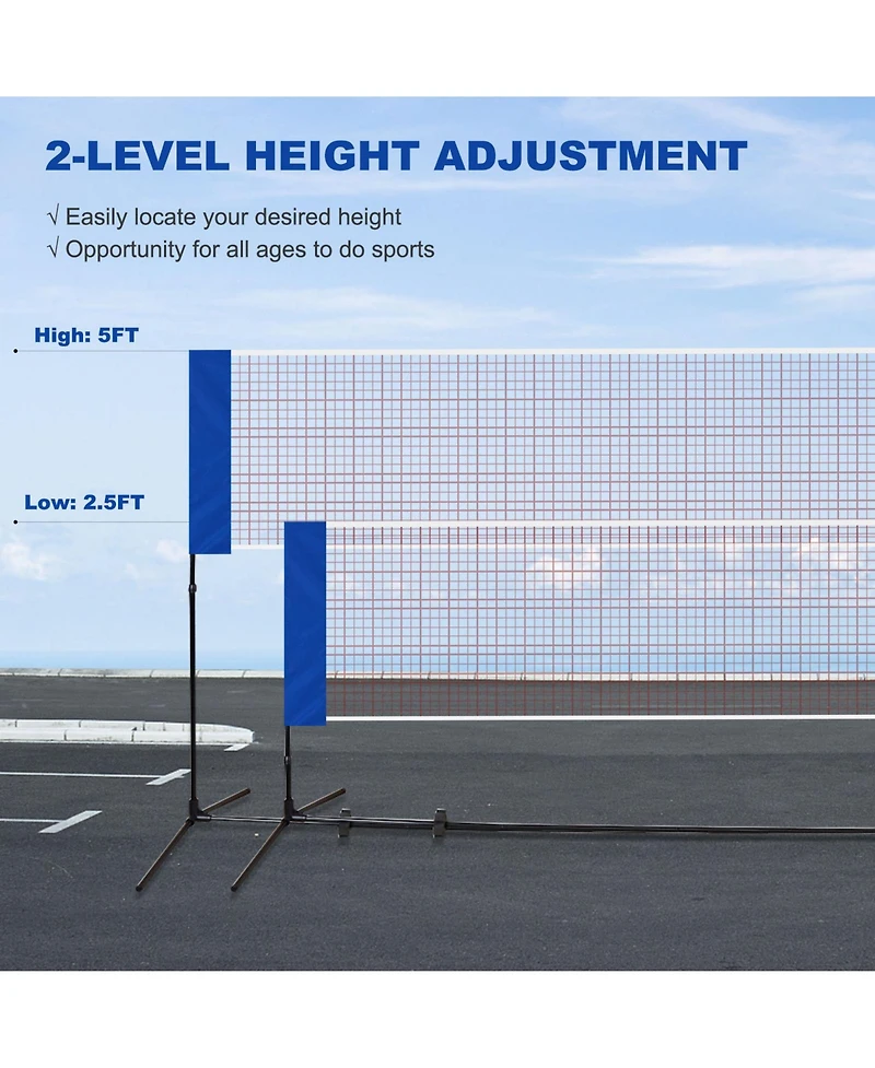 14 x 5 Feet Portable Beach Training Badminton Net with Carrying Bag