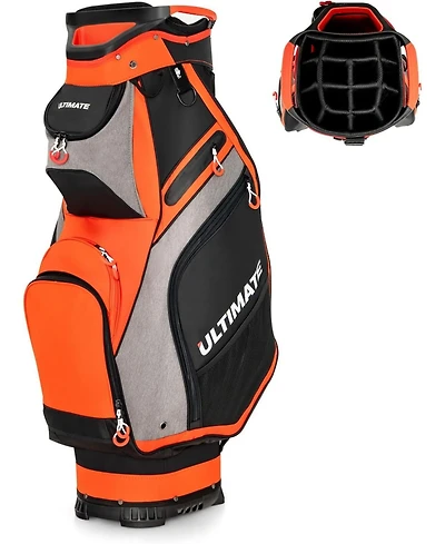 10.5 Inch Golf Cart Bag with 14 Way Dividers and 7 Zippered Pockets