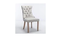 Modern High-End Tufted Contemporary Flax Upholstered Dining Chair for Elegant Rooms