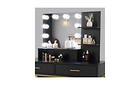 Vanity Set with Mirror and Storage – Elegant Dressing Table for Bedroom or Makeup Area