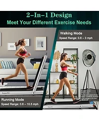 4.75HP 2 In 1 Folding Walking Pad Treadmill with Remote App Control
