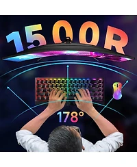 27 Inch Curved Gaming Monitor, Qhd 2560 x 1440 Computer Monitor 144Hz/165Hz, 16:9 Wide Hdr Display, FreeSync, 1ms Response, Pc Monitor Built-in Speake
