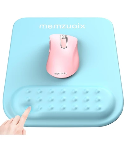 memzuoix Ergonomic Mouse Pad with Wrist Rest Support,Premium Memory Foam Cushioning for Pain Relief, Non-Slip Pu Base Stable Smooth Control