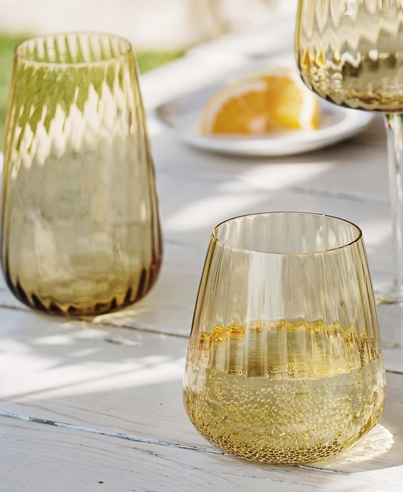 Vietri Francesca Amber High Ball Glass