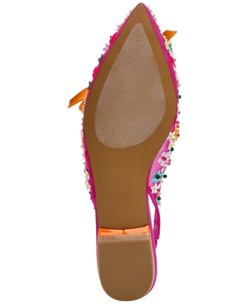 Betsey Johnson Women's Laylah Floral Slingback Flats