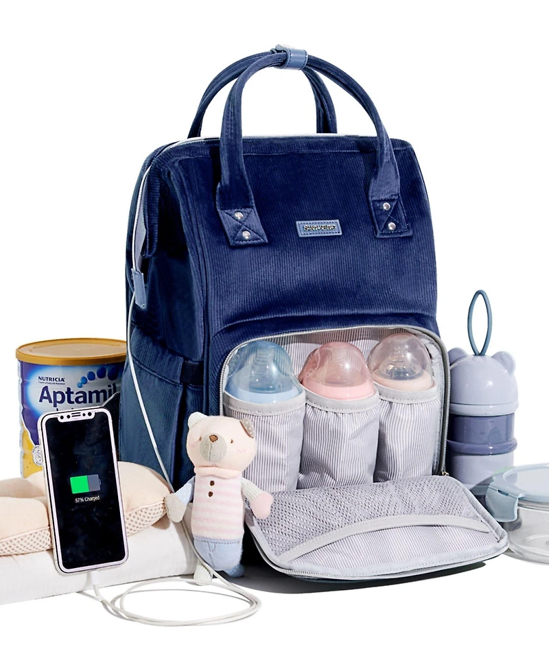 Sunveno Corduroy Comfort Carryall Diaper Backpack