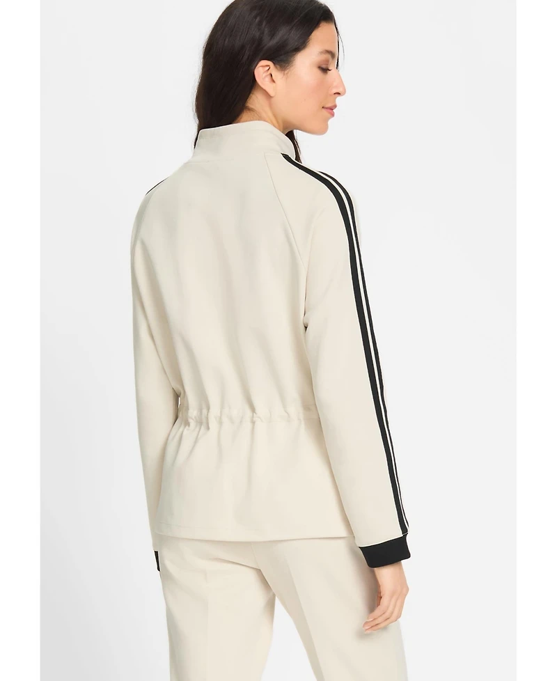 Olsen Women's Cardigan with Racer Stripe Detail