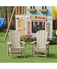 Kids Outdoor Adirondack Plastic Patio Chair (Set of