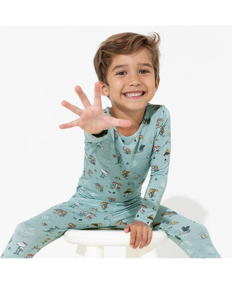 Bellabu Bear Kids Unisex Kids Mushroom Cycle Set of 2 Piece Pajamas