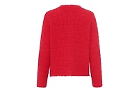 Olsen Women's Tweed Button Front Sweater Jacket