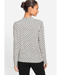 Olsen Women's Diagonal Striped T-Shirt