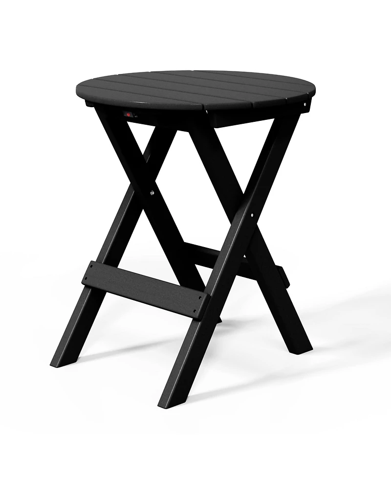 Hdpe Outdoor 24.5 Inch Round Portable Folding Patio Dining Table