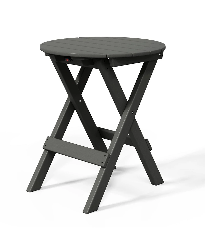 Hdpe Outdoor 24.5 Inch Round Portable Folding Patio Dining Table