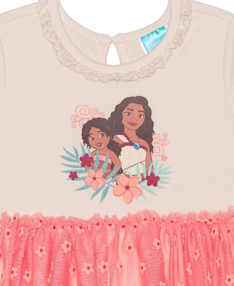 Disney Toddler and Little Girls Short Sleeve Moana Sisters Dress