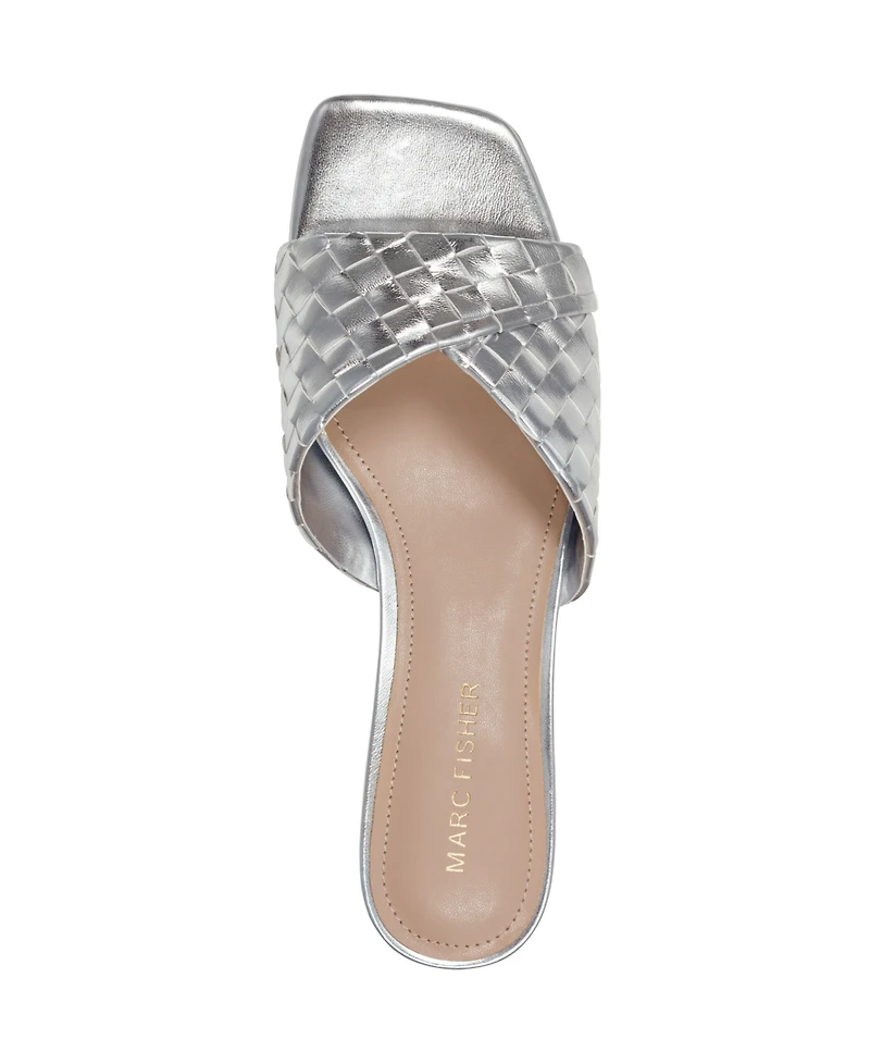 Marc Fisher Women's Coven Woven Slip-On Block Heel Sandals