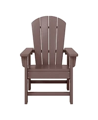 2-Piece Kids Outdoor Hdpe Adirondack Chair With Square Side Table Set