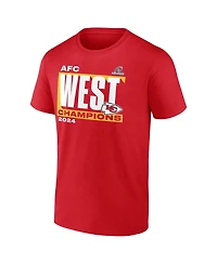 Fanatics Men's Red Kansas City Chiefs 2024 Afc West Division Champions Conquer T-Shirt