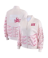 Wear by Erin Andrews Women's Tan Super Bowl Lix Team Print Track Jacket
