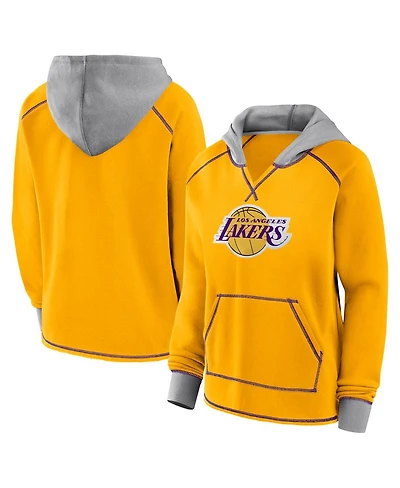 Logo Athletic Women's Gold Los Angeles Lakers Boom Pullover Hoodie