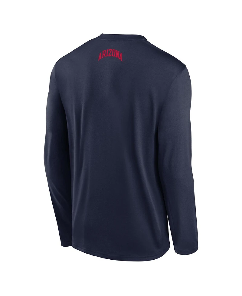 Nike Men's Navy Arizona Wildcats On-Court Basketball Shootaround Performance Long Sleeve T-Shirt