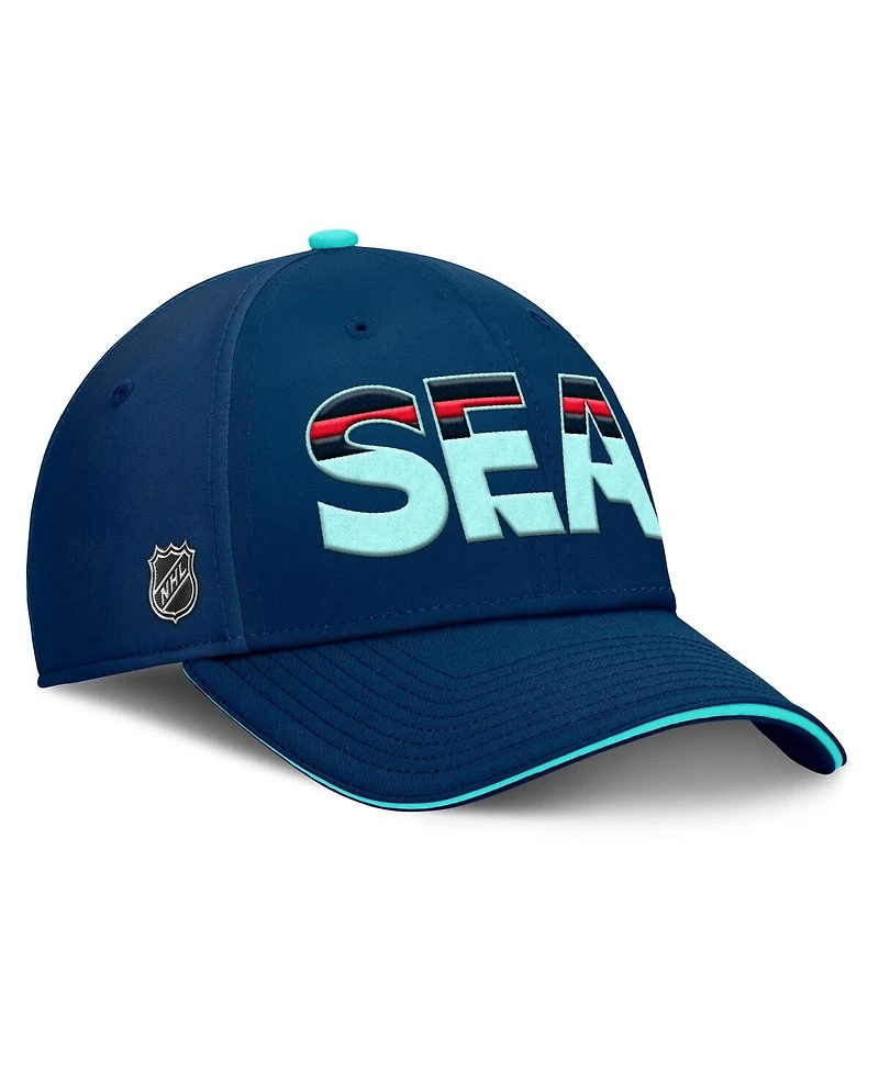 Fanatics Men's Deep Sea Navy/Light Blue Seattle Kraken Authentic Pro Rink Team Code Flex Hat