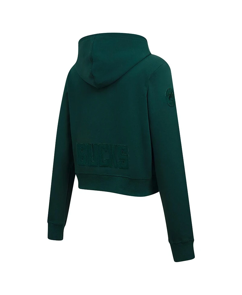 Pro Standard Women's Hunter Green Milwaukee Bucks Triple Tonal Full-Zip Hoodie