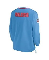 Nike Men's Light Blue Houston Oilers Gridiron Classics Sideline V-Neck Pullover Windshirt